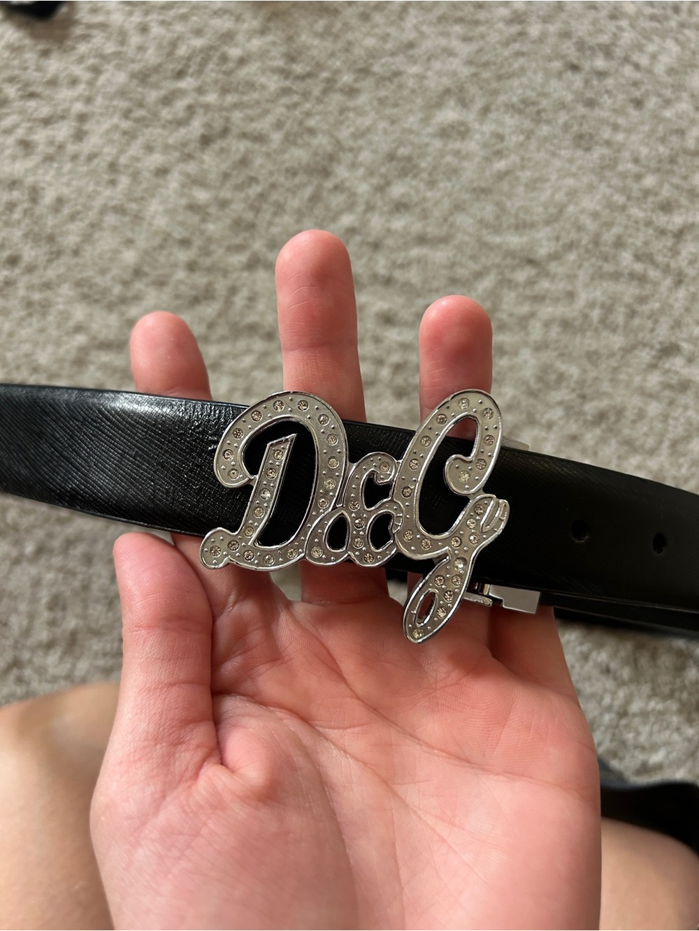 D&G Style Rhinestone Belt — Y2K Aesthetic